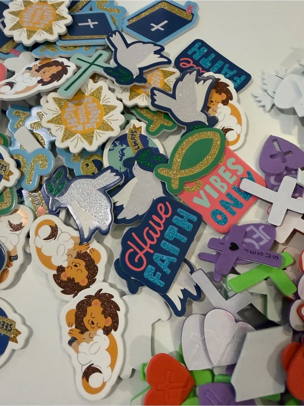 Large collection of Christian foam stickers